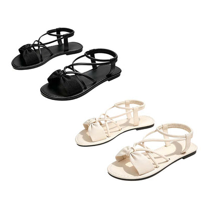 Sandalias planas con tiras cruzadas para mujer