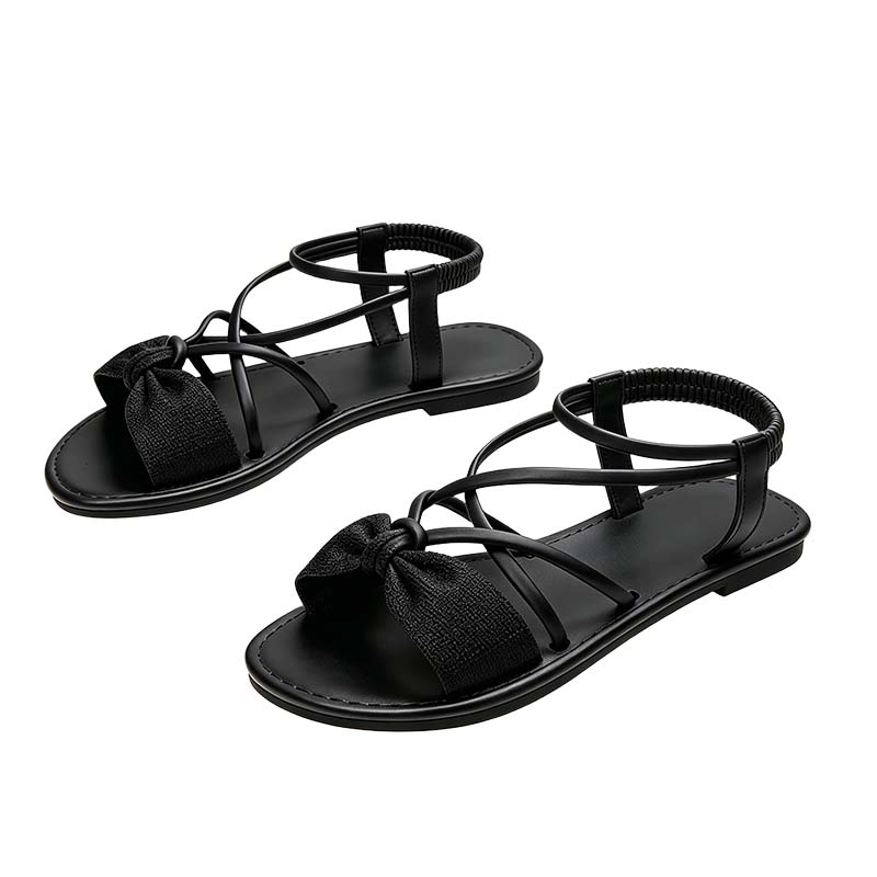 Sandalias planas con tiras cruzadas para mujer