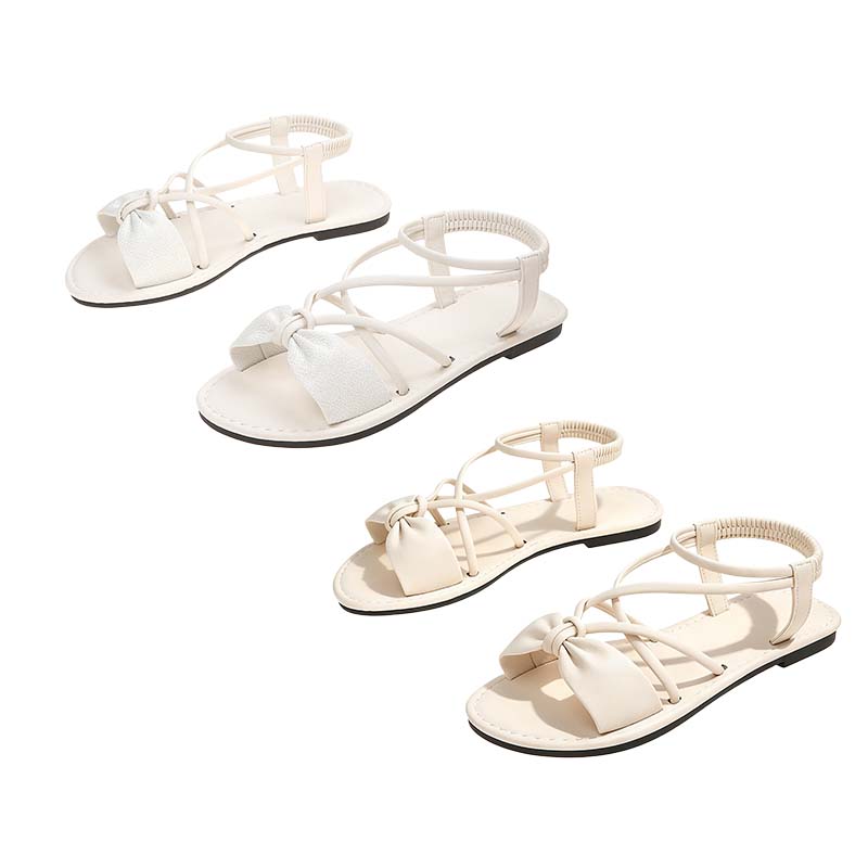 Sandalias planas con tiras cruzadas para mujer