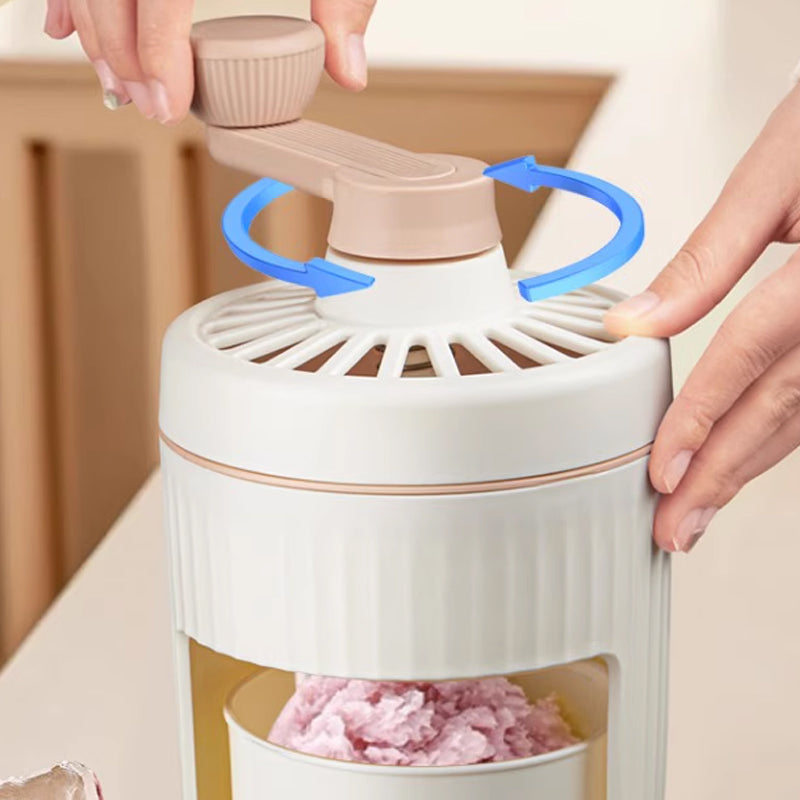 Máquina de hielo raspada portátil manual para el hogar con bandeja para cubitos