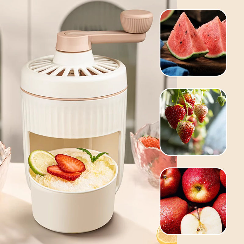 Máquina de hielo raspada portátil manual para el hogar con bandeja para cubitos