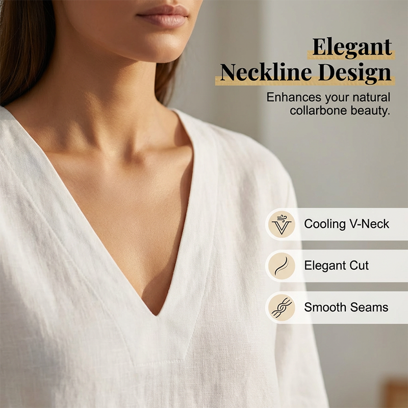 Conjunto corto de dos piezas para mujer con cuello en V casual
