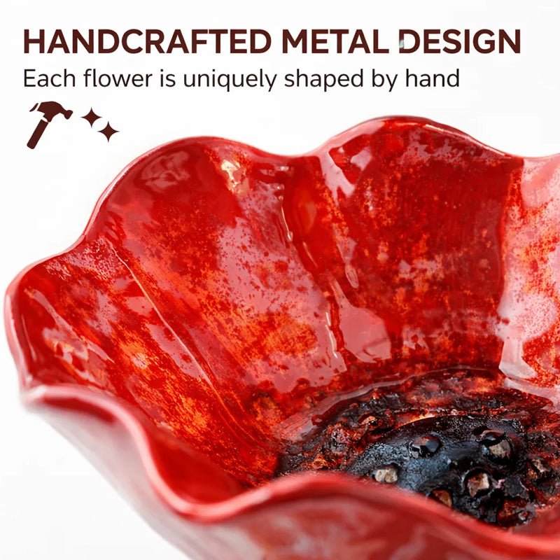 Flor de metal con bebedero para pájaros – ¡Hermosa decoración de jardín en uno!