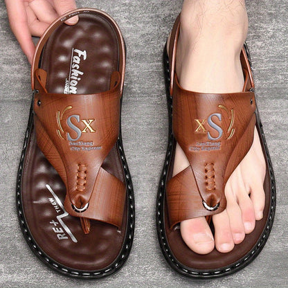 👣 ¡OFERTA POR TIEMPO LIMITADO 57% DE DESCUENTO! 🩴 Sandalias de Cuero para Hombre en Tallas Grandes – Soporte de Arco, Antideslizantes, Transpirables y Cómodas para Exteriores ✨