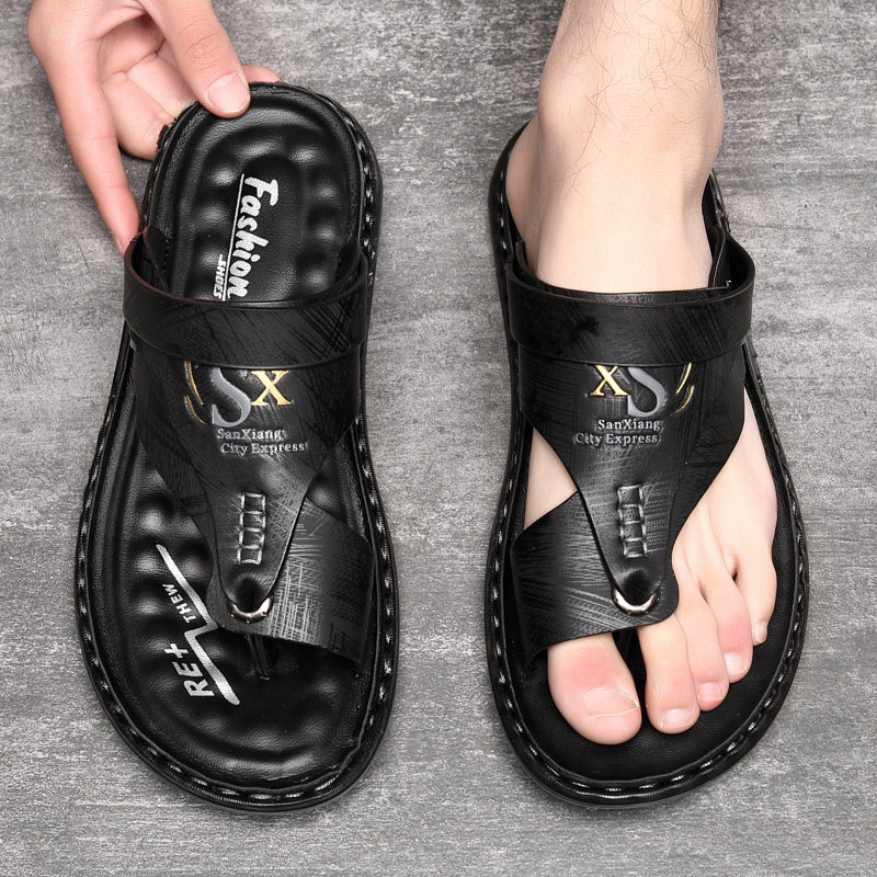 👣 ¡OFERTA POR TIEMPO LIMITADO 57% DE DESCUENTO! 🩴 Sandalias de Cuero para Hombre en Tallas Grandes – Soporte de Arco, Antideslizantes, Transpirables y Cómodas para Exteriores ✨