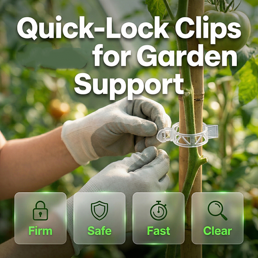 100 Clips de Soporte para Plantas con Cierre Rápido
