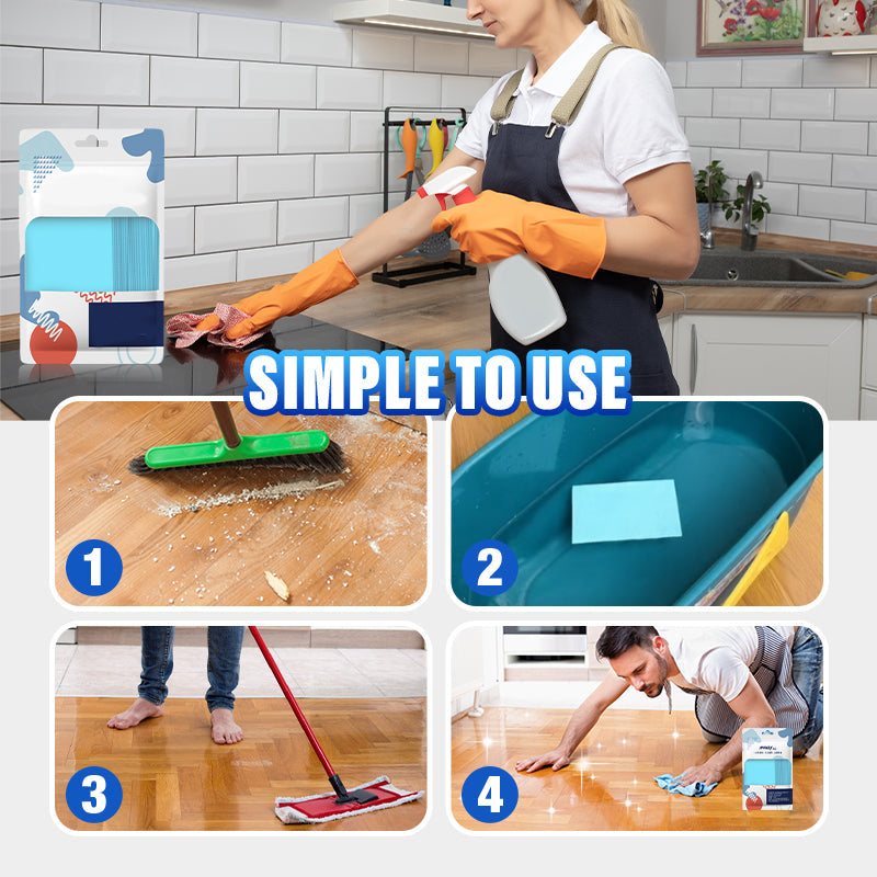 Película limpiadora de suelos multiefecto, soluble en agua
