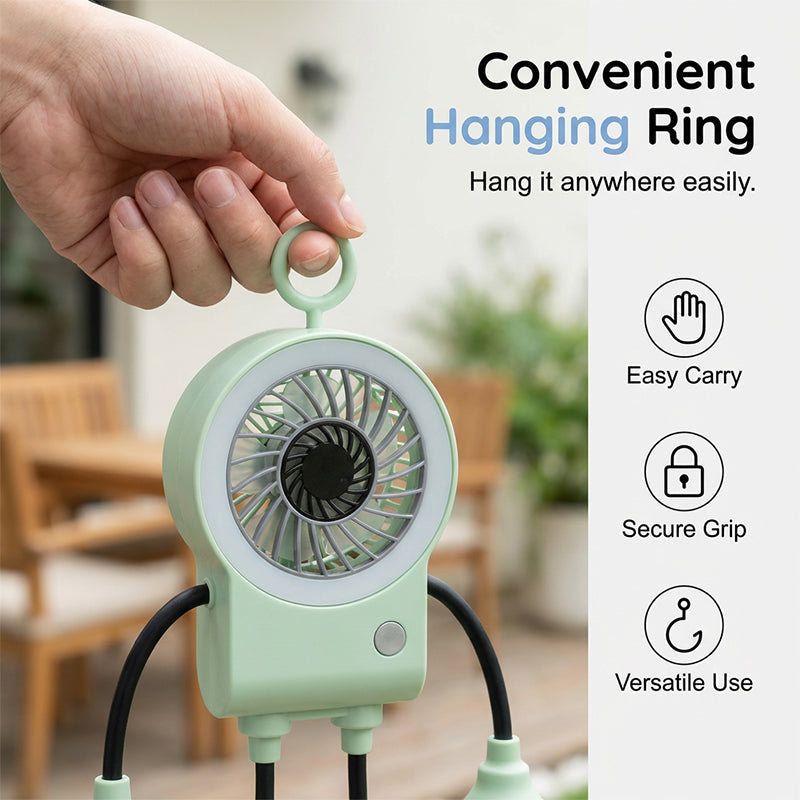 Ventilador de mesa robótico flexible con luz LED