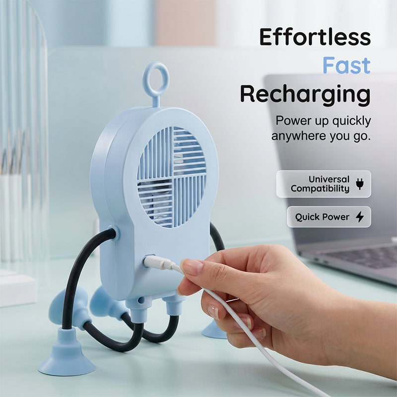 Ventilador de mesa robótico flexible con luz LED