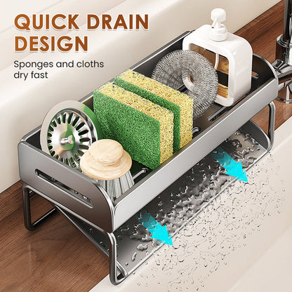 Escurridor de fregadero multifuncional para organización de cocina