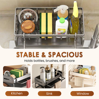 Escurridor de fregadero multifuncional para organización de cocina