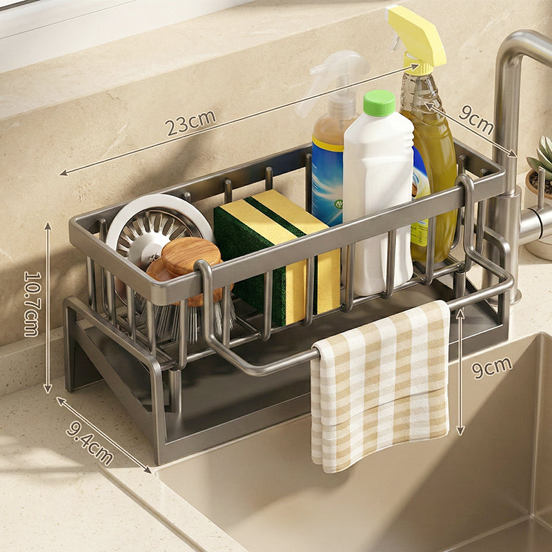 Escurridor de fregadero multifuncional para organización de cocina
