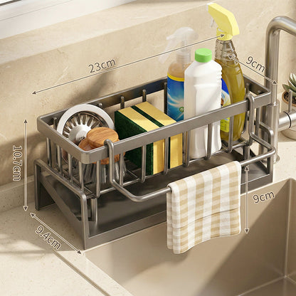 Escurridor de fregadero multifuncional para organización de cocina