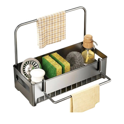 Escurridor de fregadero multifuncional para organización de cocina