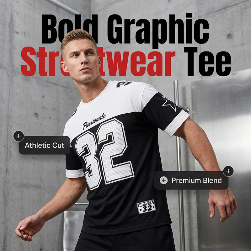 Camiseta informal con estampado gráfico para hombre