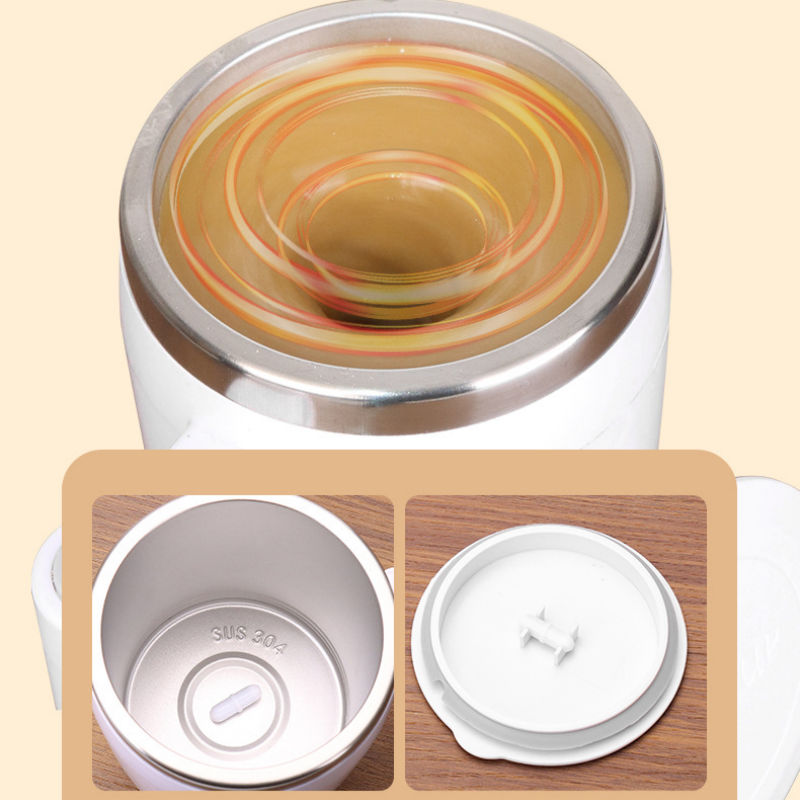 Taza de café recargable con agitador automático y pantalla digital