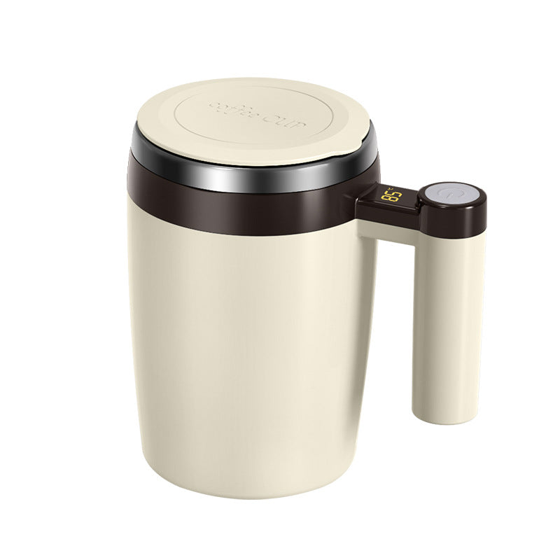 Taza de café recargable con agitador automático y pantalla digital