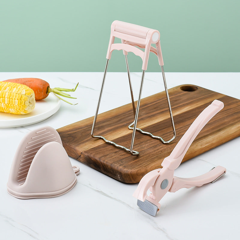 Pinza de Silicona Antiquemaduras Multifunción para Cocina, Clip para Ollas y Boles, Soporte para Cucharas