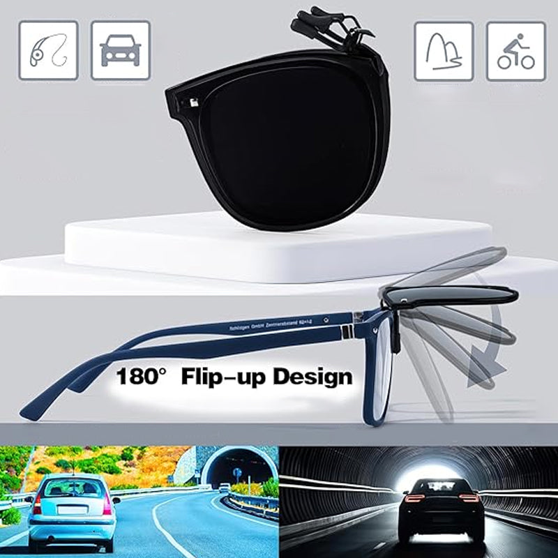 Lentes de Sol de Clip Polarizados y Plegables para Armazón