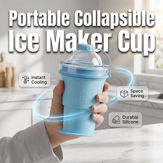 Vaso Plegable de Silicona para Hielos en Bola con Popote Incluido