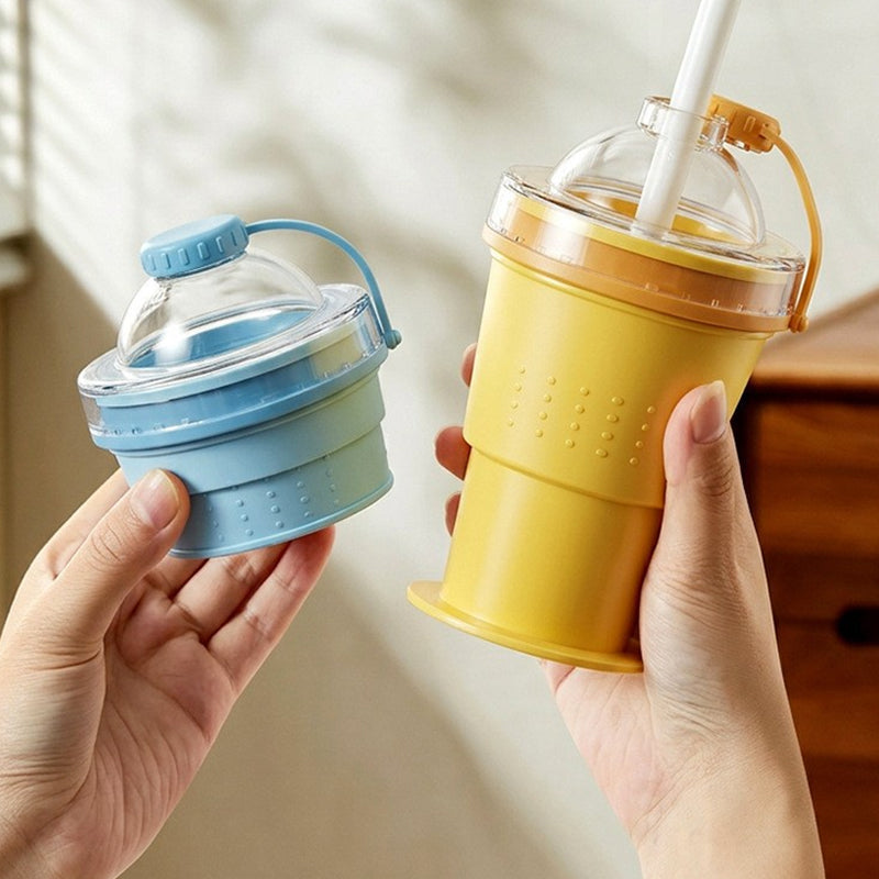 Vaso Plegable de Silicona para Hielos en Bola con Popote Incluido
