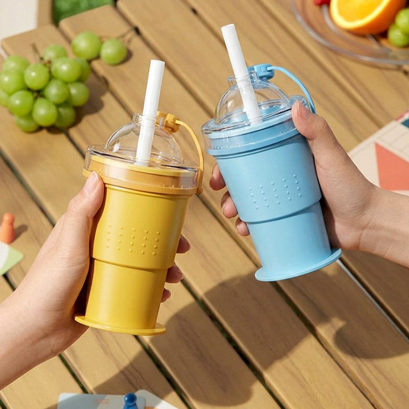Vaso Plegable de Silicona para Hielos en Bola con Popote Incluido