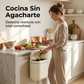 Bote de basura de cocina montado en la pared con tapa