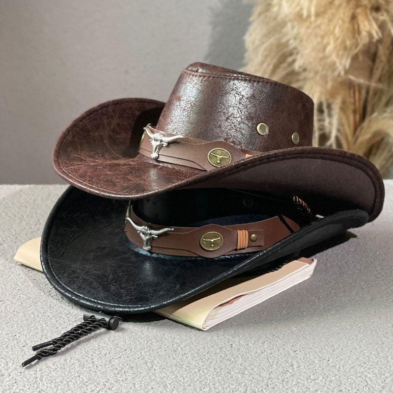 Sombrero Vaquero de Ala Ancha Vintage con Correa