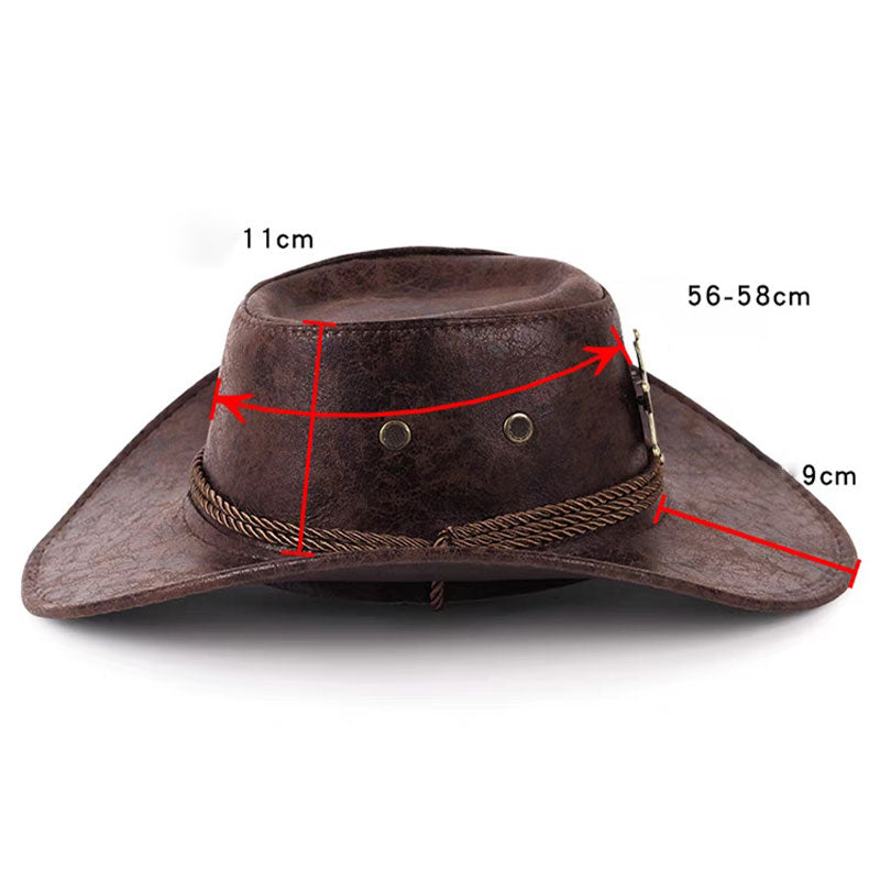 Sombrero Vaquero de Ala Ancha Vintage con Correa