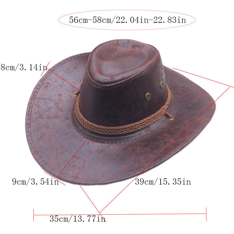 Sombrero Vaquero de Ala Ancha Vintage con Correa
