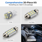 Juego de 20 luces LED universales para el interior del coch