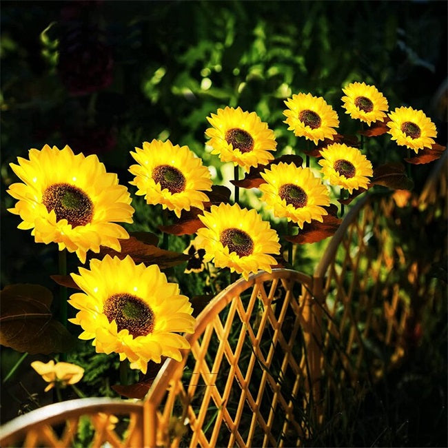 Luz Solar LED de Jardín en Estaca con Diseño de Girasol