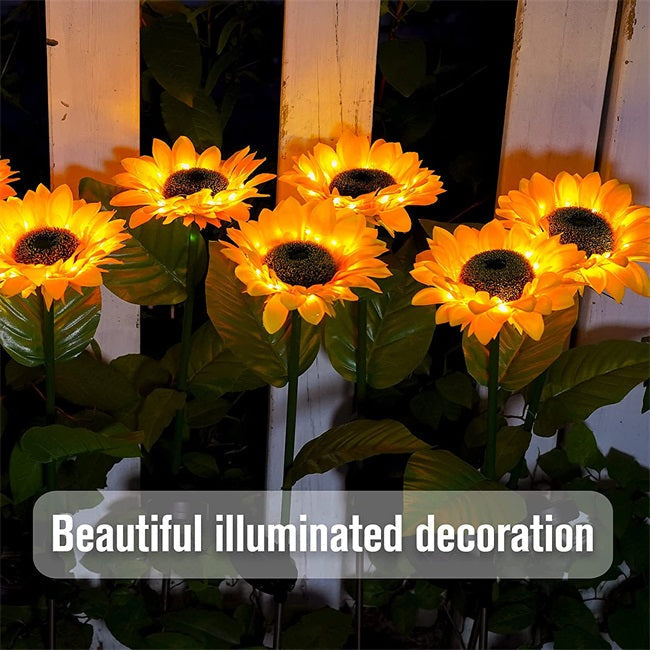 Luz Solar LED de Jardín en Estaca con Diseño de Girasol