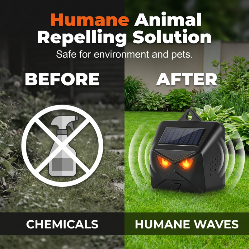 Repelente Solar Ultrasónico para Animales | Ahuyentador para Jardín y Patio