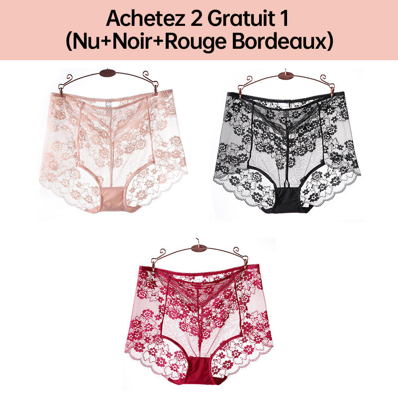 Panty de Encaje Sexy Talla Grande, Ropa Interior Transpirable para Mujer