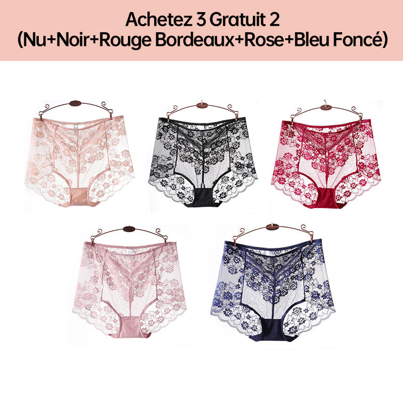 Panty de Encaje Sexy Talla Grande, Ropa Interior Transpirable para Mujer