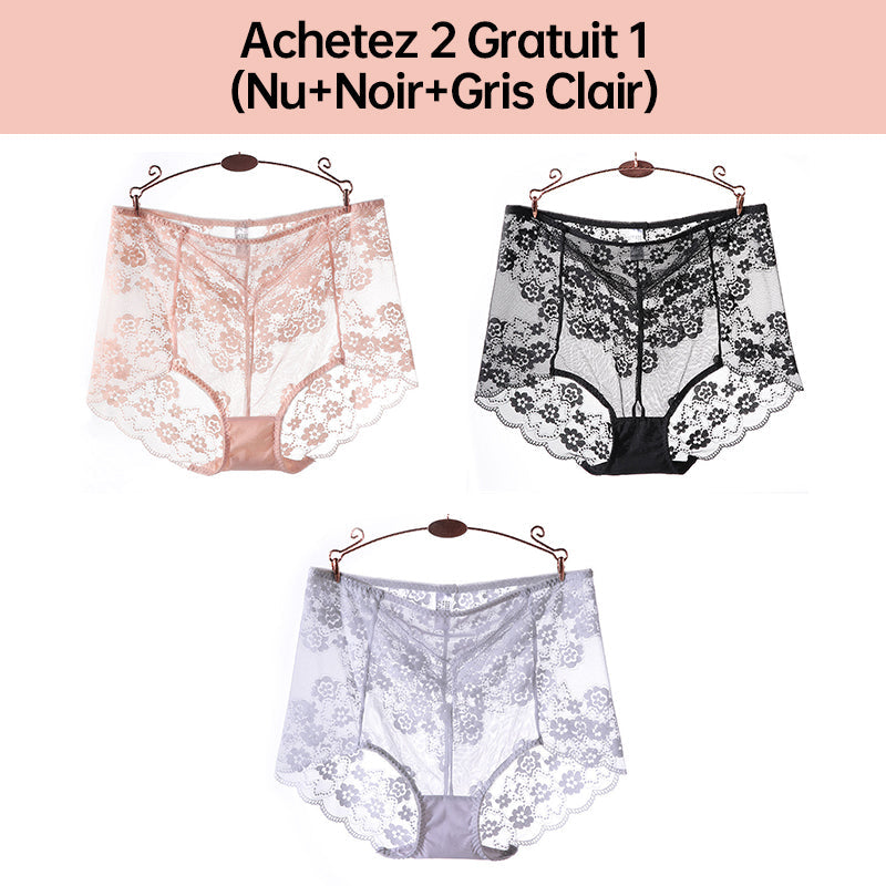 Panty de Encaje Sexy Talla Grande, Ropa Interior Transpirable para Mujer