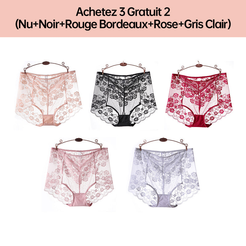 Panty de Encaje Sexy Talla Grande, Ropa Interior Transpirable para Mujer