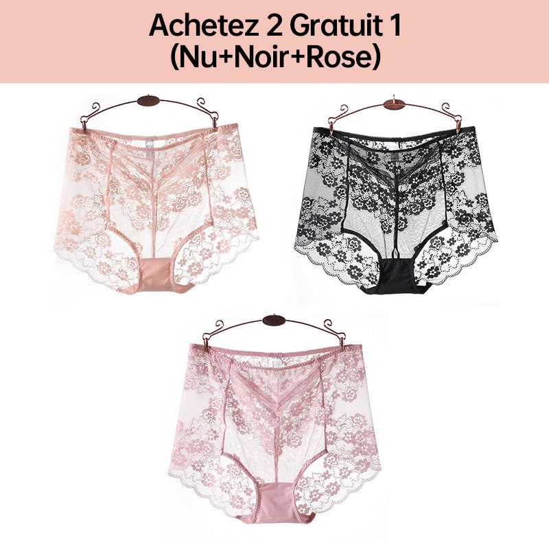 Panty de Encaje Sexy Talla Grande, Ropa Interior Transpirable para Mujer