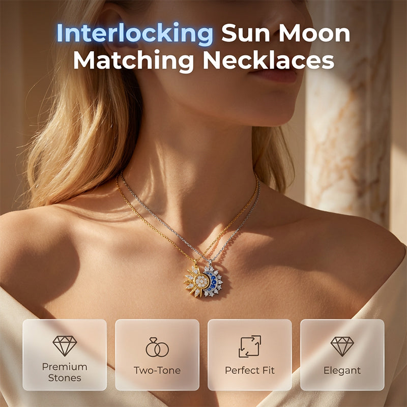 Collar Colgante Sol y Luna con Strass