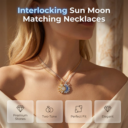 Collar Colgante Sol y Luna con Strass