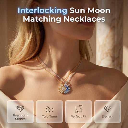 Collar Colgante Sol y Luna con Strass