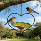 Comedero para pájaros con forma de corazón y motivos florales