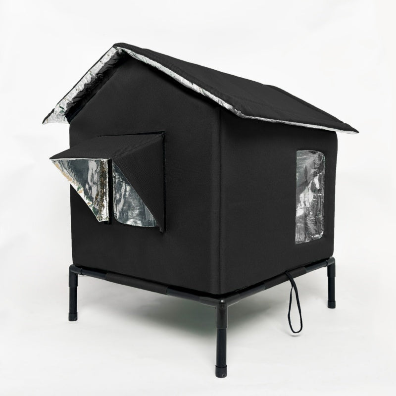 Caseta elevada para gatos para exterior, apta para cualquier clima