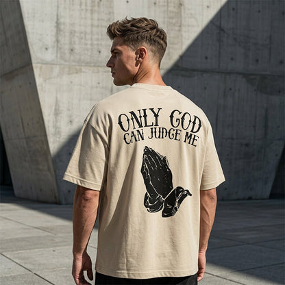 ¡OFERTA POR TIEMPO LIMITADO 50% DE DESCUENTO! 👕 Camiseta de Hombre 'Manos en Oración' – 100% Algodón, Estampado Simbólico ✨