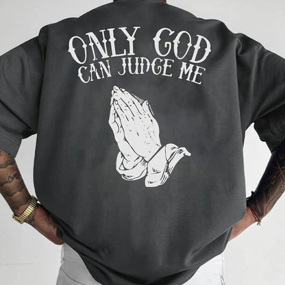 ¡OFERTA POR TIEMPO LIMITADO 50% DE DESCUENTO! 👕 Camiseta de Hombre 'Manos en Oración' – 100% Algodón, Estampado Simbólico ✨