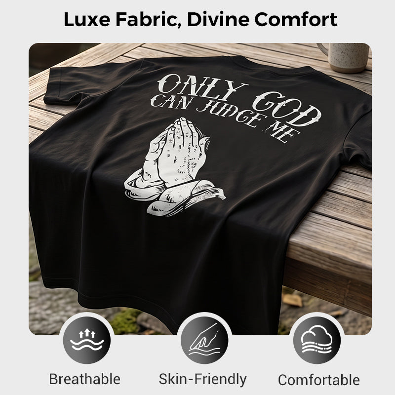 ¡OFERTA POR TIEMPO LIMITADO 50% DE DESCUENTO! 👕 Camiseta de Hombre 'Manos en Oración' – 100% Algodón, Estampado Simbólico ✨