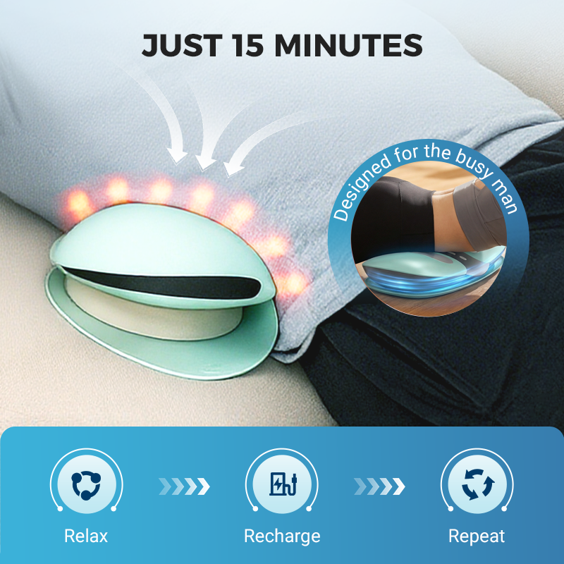 Masajeador Eléctrico Lumbar Recargable con Calor para Espalda Baja