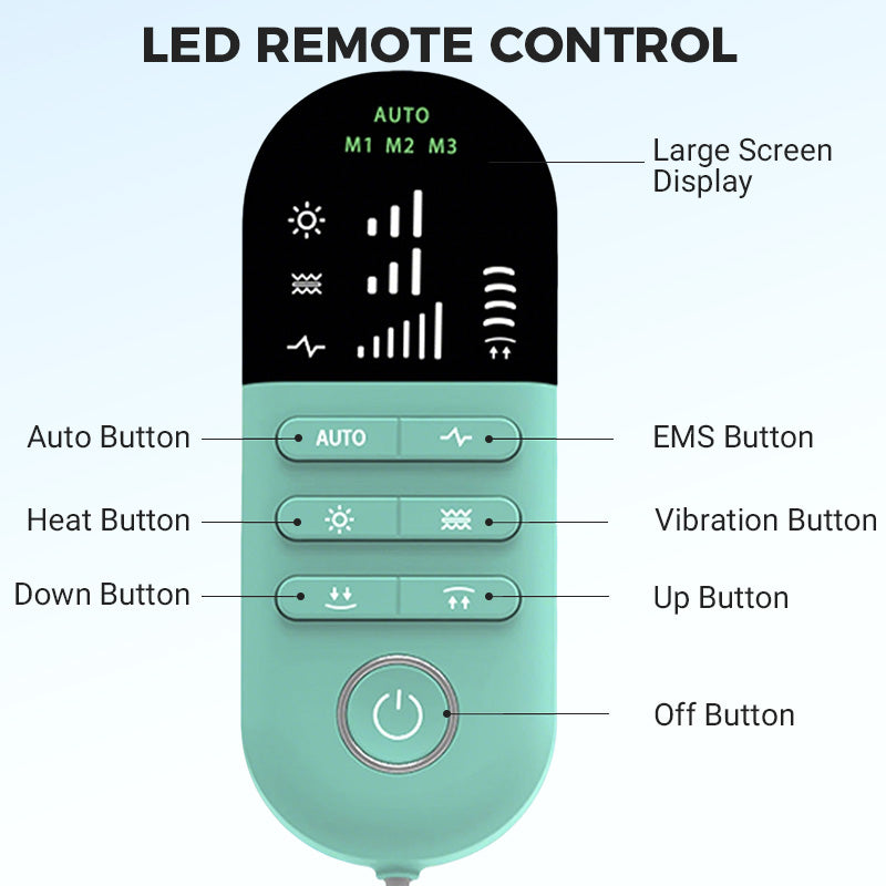 Masajeador Eléctrico Lumbar Recargable con Calor para Espalda Baja