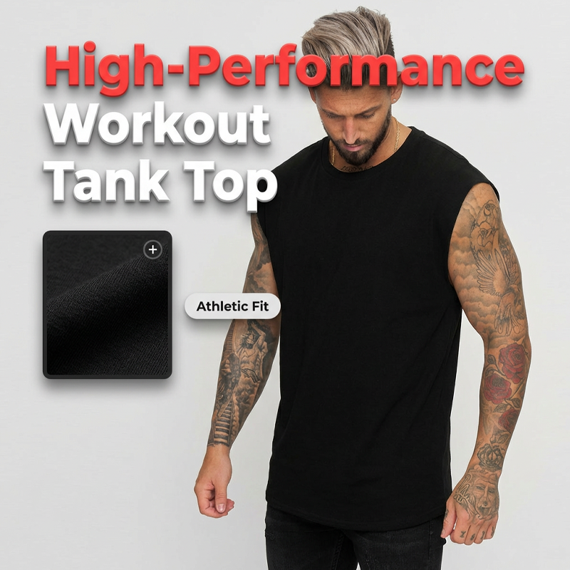 Playera sin Mangas para Hombre para Gimnasio y Entrenamiento